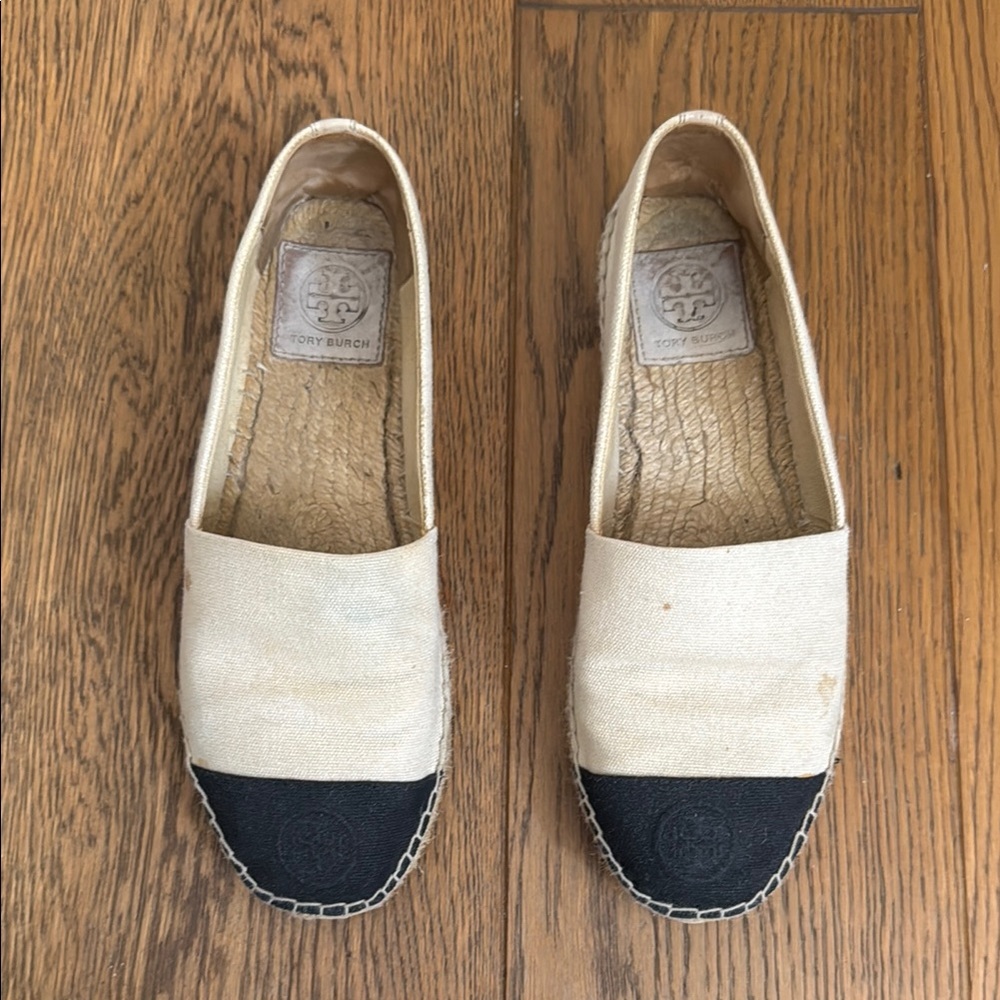 Tory Burch Women's Cream and Black Espadrilles